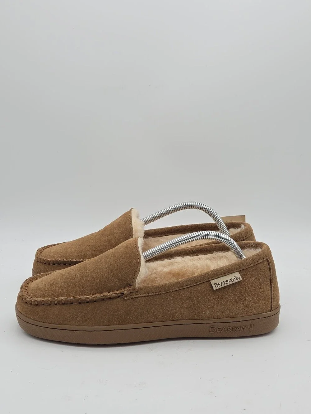 NWT Bearpaw Sheep Fur Lined Moccasin Brian Slippers Size Men's 8